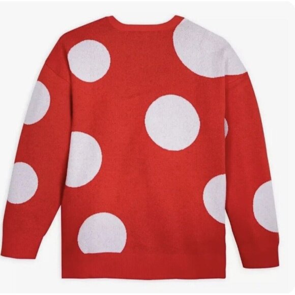Disney Minnie Mouse Red & White Polka Dot Sweater 1X For Adults - Picture 2 of 6